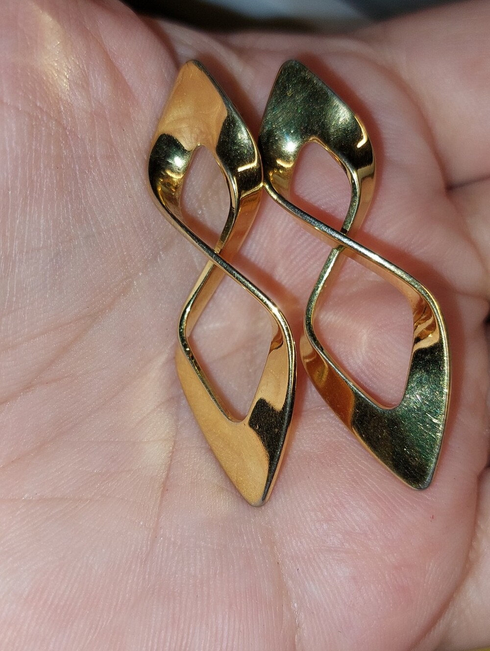 Vintage Gold-Tone Twisted Loop Drop Earrings - Women's Jewelry